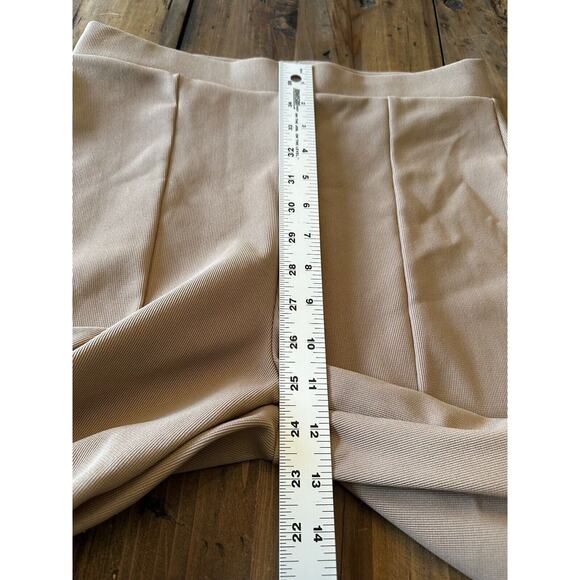 ZARA FRONT SPLIT Hem RIBBED LEGGINGS Size Large Women’s Camel Edgy Classic - Picture 8 of 9